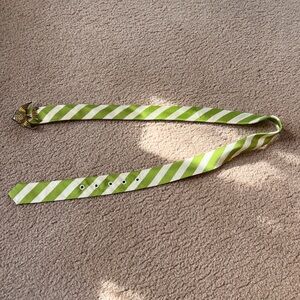 J. Crew silk tie belt with brass fish clasp